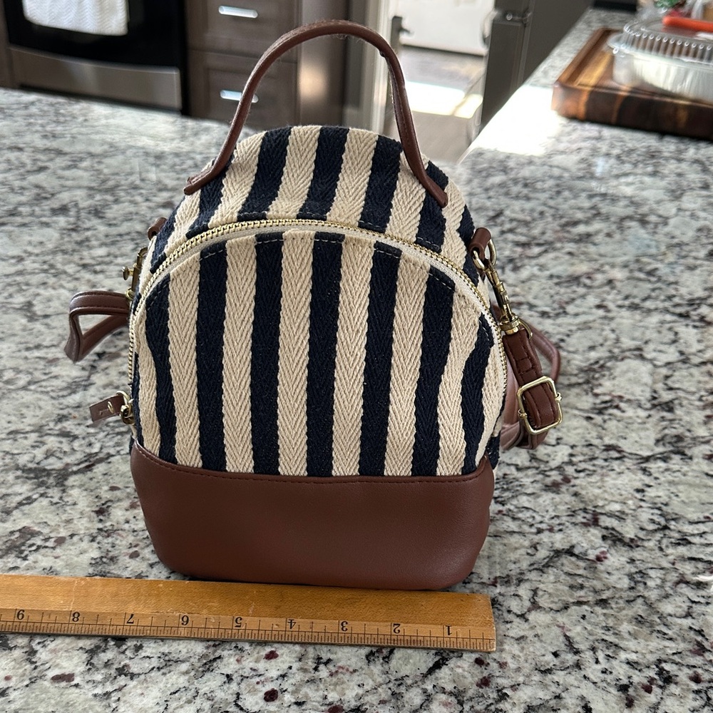 Striped Brown and Black Women's Bag